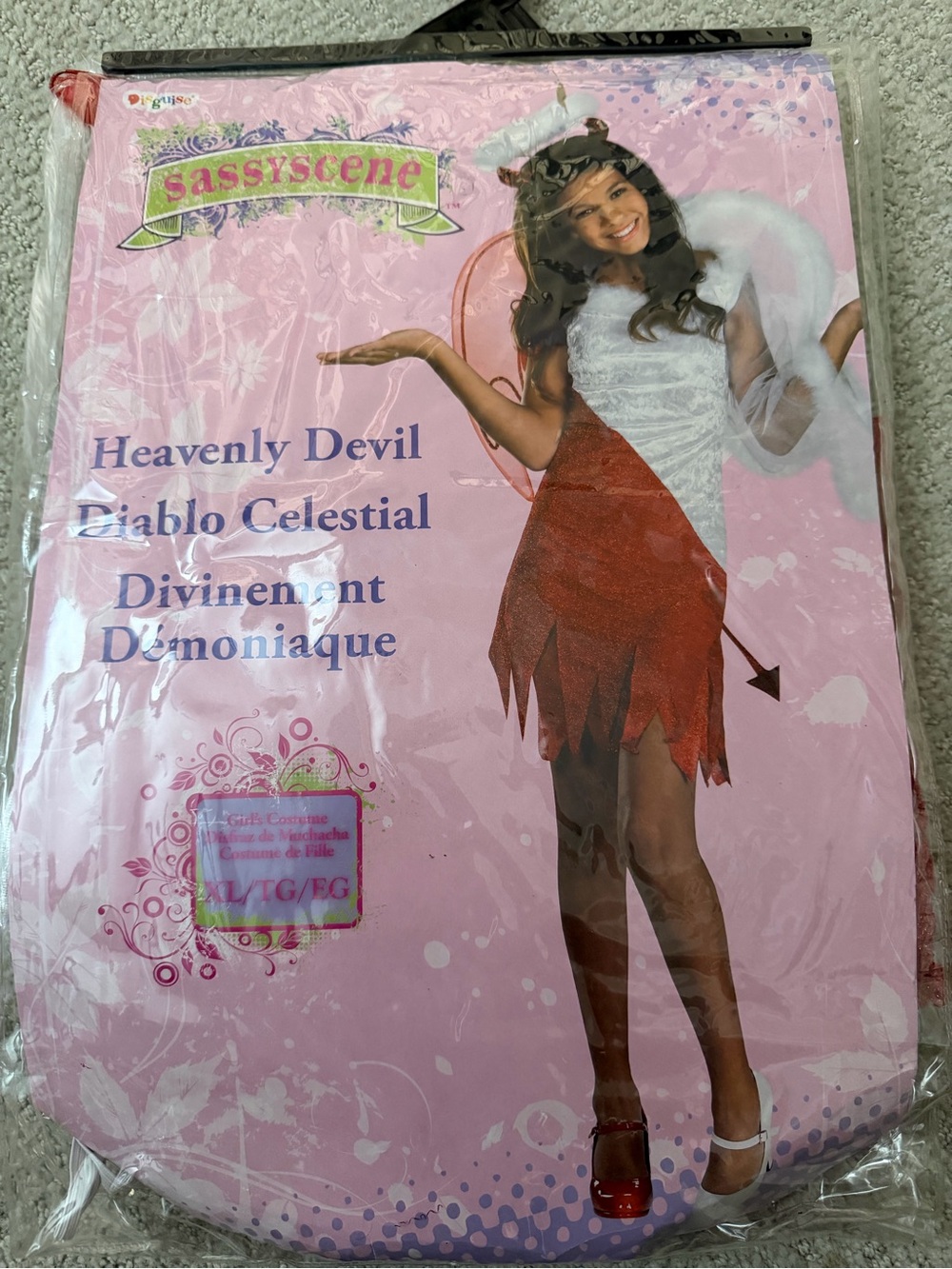 Heavenly Devil Girls Costume - Red & White